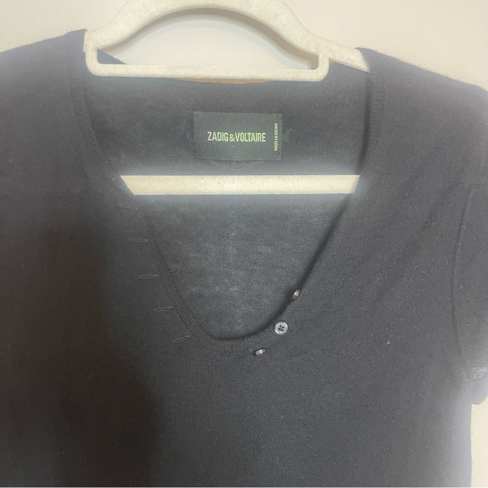 $298 Zadig&Voltaire Celsy cashmere top NEW XS - Picture 11 of 13